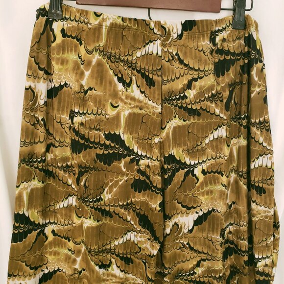 24/7 Comfort Green Multicolor Pattern Straight Wide Leg Stretchy Pants Size XL - Picture 9 of 12